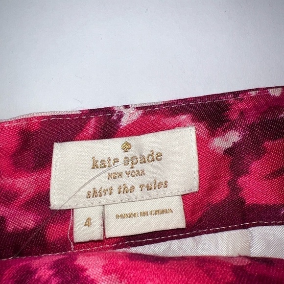 Kate Spade Jordan Silk Blend Berry Moody Floral Pencil Skirt Sz 4 woman’s pink - Picture 4 of 12